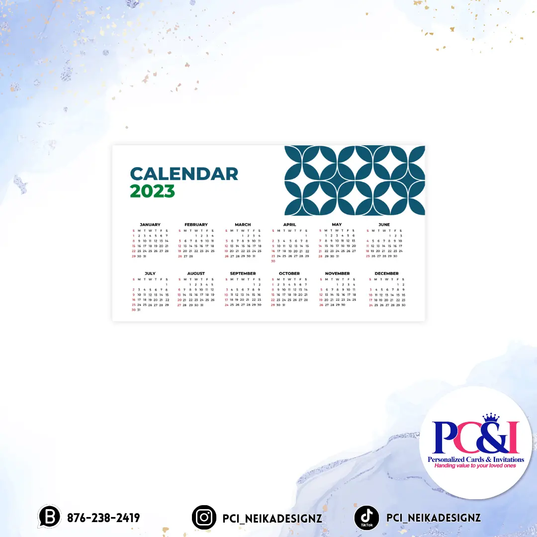 7 x 11 Calendar